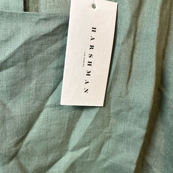 NWT Harshman Plus Size Bloom Dress Olive Green Long Sleeve Linen - Size 3XL - Picture 6 of 8